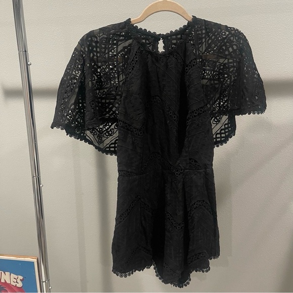 Line & Dot Black Lace Romper - Picture 3 of 3